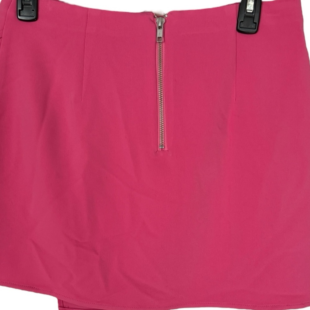 H:ours PENELOPE HOT PINK MINI SKIRT ENVELOPE SLIT SKIRT - Picture 7 of 10